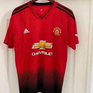 Red Adidas Soccer Manchester United Jersey Large L